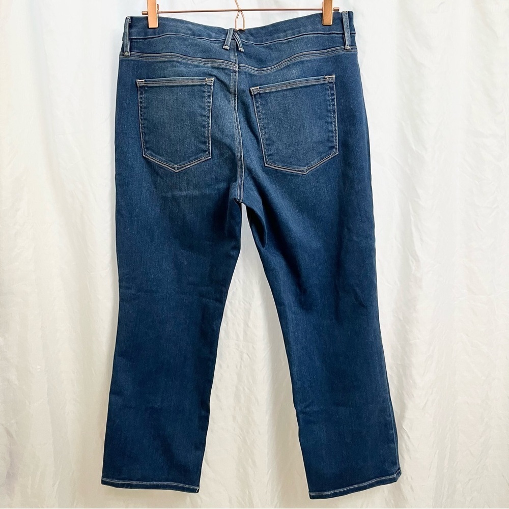 GOOD AMERICAN | STRAIGHT LEG JEANS TRUE RELAXED SOFT DARK BLUE WASH SIZE 14/32 - Picture 8 of 8